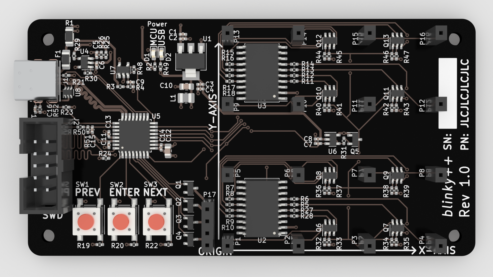 Board-Only Rendering (no LEDs), Top View